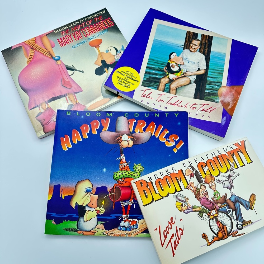 Vintage Lot of‎ 4 Bloom County Mixed Comics Series Humor